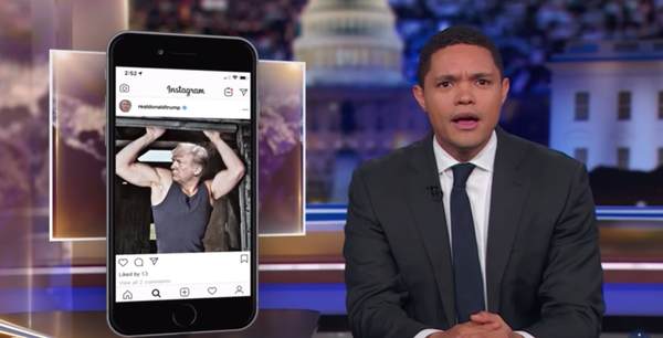 Trevor Noah denkt, Präsident Trump könnte sich bei Instagram beschweren, weil seine Durstfallen nicht explodieren.