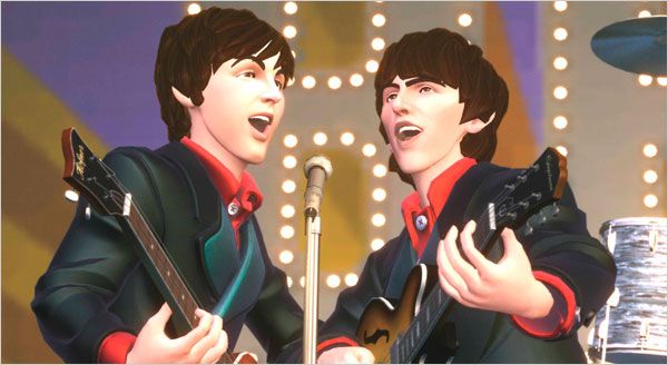 Pikslitega Paul McCartney lahkus ja George Harrison oma mopi perioodil filmis The Beatles: Rock Band.