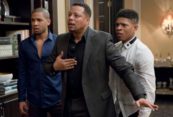 A partir da esquerda, Jussie Smollett, Terrence Howard e Bryshere Gray em