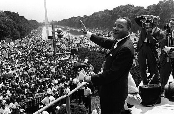 O Rev. Dr. Martin Luther King Jr. na marcha em Washington em 1963.