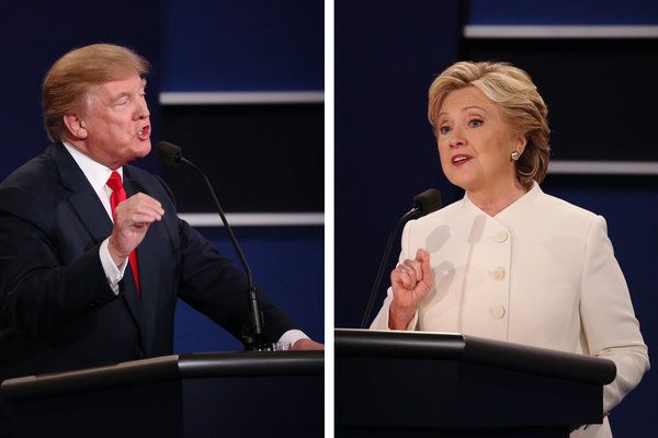 Donald J. Trump et Hillary Clinton lors du débat à l