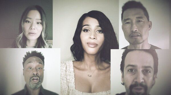 In senso orario da in alto a sinistra, Jamie Chung, Isis King, Daniel Dae Kim, Lin-Manuel Miranda e Billy Porter sono tra quelli presenti nell