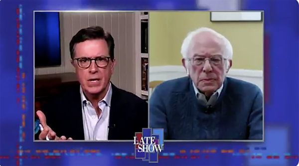 Bernie Sandersas sako, kad Bernie Sanders negali laimėti? Stephenas Colbertas trečiadienį juokavo. Žmogau, jis pasigaus pragarą nuo Bernie Sanderso šalininkų.