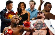Im Uhrzeigersinn von oben links, Lee und Rachel von Bachelorette; Will Poulter und Anthony Mackie in Detroit; Conor McGregor und Floyd Mayweather, die am Samstagabend gegeneinander antreten werden.