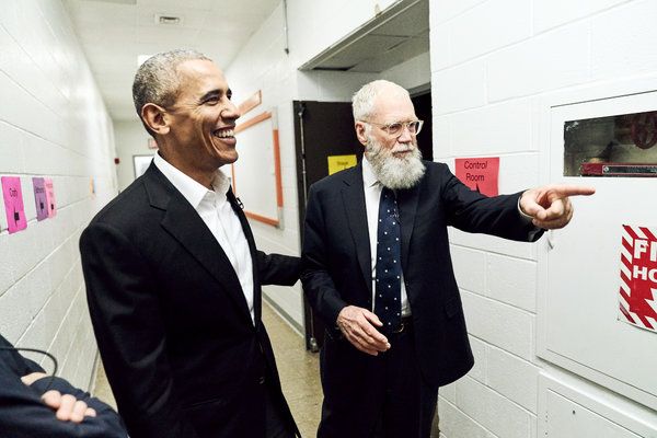 Barack Obama en David Letterman achter de schermen van My Next Guest behoeft geen introductie.