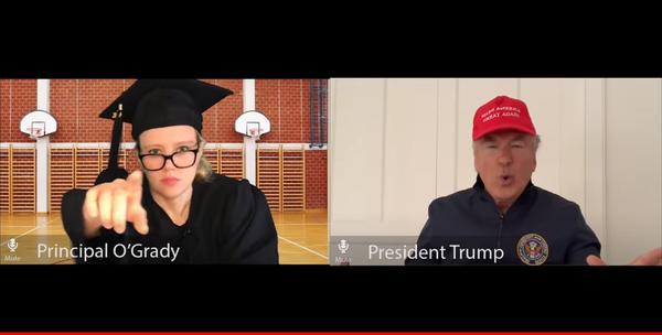 Kate McKinnon a jucat rolul directoarei unui liceu ale cărui alegeri de top pentru vorbitor de început au declinat. Președintele Trump (Alec Baldwin) a intervenit cu câteva cuvinte alese de înțelepciune.
