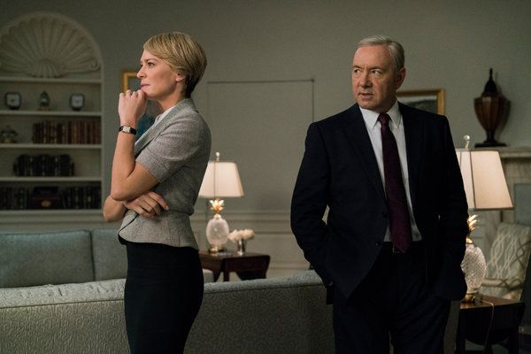Robin Wright, lijevo, i Kevin Spacey u Kući od karata. Lik gospođe Wright, Claire Underwood, supruga Franka Underwooda gospodina Spaceyja, bit će glavna u posljednjoj sezoni.