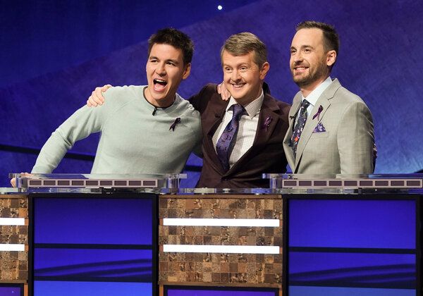 Da sinistra, James Holzhauer, Ken Jennings e Brad Rutter si alterneranno nei panni di un genio delle curiosità che i concorrenti devono superare in un nuovo spettacolo della ABC chiamato The Chase.