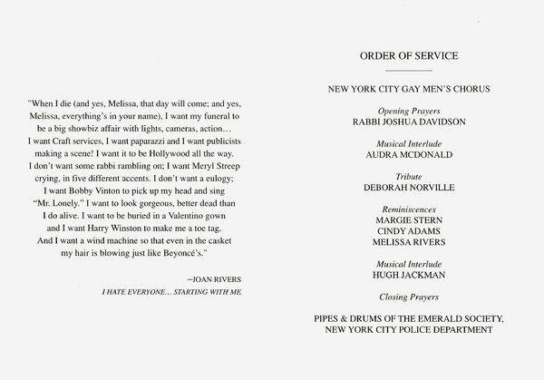 Program od Joan Rivers