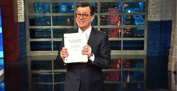 Stephen Colbert, Perşembe akşamı programında Mueller