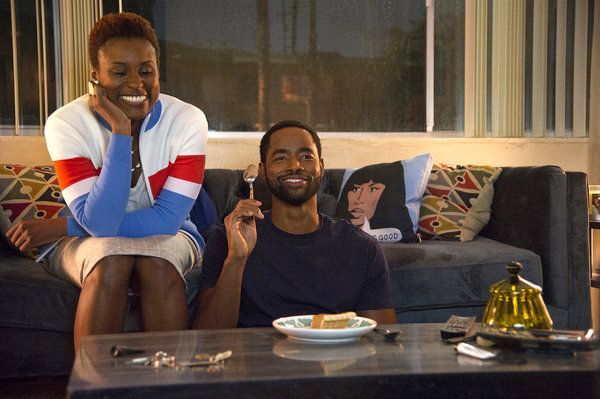 Insecure에서 Issa Rae와 Jay Ellis.