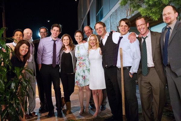 Il cast di The Office durante le riprese dell